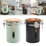 Maxbell 2Pcs Coffee Jar Container Stainless Steel Airtight Canister Kitchen Storage