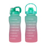 Maxbell 2pcs 2.2L Motivational Water Bottle with Time Marker Large Straw Sports Jugs
