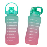 Maxbell 2pcs 2.2L Motivational Water Bottle with Time Marker Large Straw Sports Jugs
