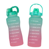 Maxbell 2pcs 2.2L Motivational Water Bottle with Time Marker Large Straw Sports Jugs