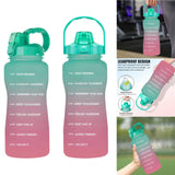 Maxbell 2pcs 2.2L Motivational Water Bottle with Time Marker Large Straw Sports Jugs