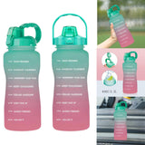 Maxbell 2pcs 2.2L Motivational Water Bottle with Time Marker Large Straw Sports Jugs