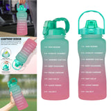 Maxbell 2pcs 2.2L Motivational Water Bottle with Time Marker Large Straw Sports Jugs