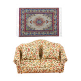 Maxbell Wood Sofa and Carpet Furniture for 1/12 Dollhouse