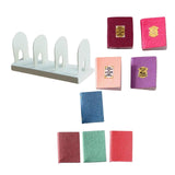 Maxbell 8 PCS Miniature Books with Bookshelf Set 1:12 Scale Dollhouse