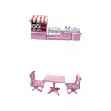 Maxbell 1:12 Miniature Table Chairs Cake Cabinet Doll House Decoration for Garden