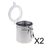 Maxbell 2Pcs Stainless Steel Pipe Tobacco Tin Can Humidifier Humidor Box Pot