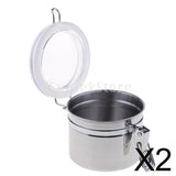 Maxbell 2 Pieces Stainless Steel Pipe Tobacco Tin Can Humidifier Humidor Box Pots