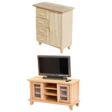 Maxbell 1/12 Miniature Cabinet and TV Cabinet Doll House Decoration Wardrobe