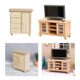 Maxbell 1/12 Miniature Cabinet and TV Cabinet Doll House Decoration Wardrobe