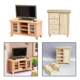Maxbell 1/12 Miniature Cabinet and TV Cabinet Doll House Decoration Wardrobe