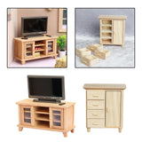 Maxbell 1/12 Miniature Cabinet and TV Cabinet Doll House Decoration Wardrobe