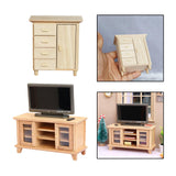 Maxbell 1/12 Miniature Cabinet and TV Cabinet Doll House Decoration Wardrobe