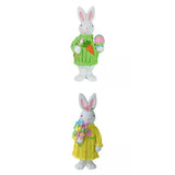 Maxbell 2Pcs Miniature Resin Rabbit Figurine Easter Animal Bunny Statue Desk Decor