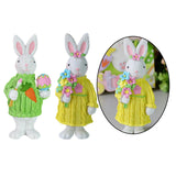 Maxbell 2Pcs Miniature Resin Rabbit Figurine Easter Animal Bunny Statue Desk Decor