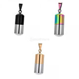 Maxbell Stainless Steel Tube Pendant Necklace Hollow Case Capsule, for Ashes