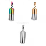 Maxbell Stainless Steel Tube Pendant Necklace Hollow Case Capsule /for Ashes