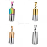Maxbell Stainless Steel Tube Pendant Necklace Hollow Case Capsule for Ashes,