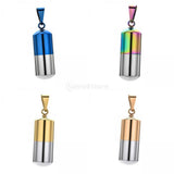 Maxbell Stainless Steel Tube Pendant Necklace Hollow Case Capsule for Ashes /