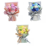 Maxbell 3 Set Carnation Soap Bouquet Flower Decor Gift for Mother Valentine's Day