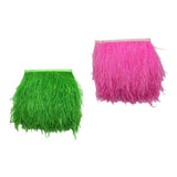 Maxbell 2pcs Ostrich Feather Fringe Trim Costume Sewing Crafts Decorations