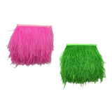 Maxbell 2pcs Ostrich Feather Fringe Trim Costume Sewing Crafts Decorations