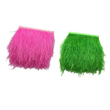 Maxbell 2pcs Ostrich Feather Fringe Trim Costume Sewing Crafts Decorations