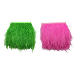 Maxbell 2pcs Ostrich Feather Fringe Trim Costume Sewing Crafts Decorations