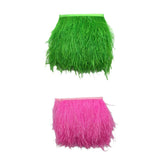 Maxbell 2pcs Ostrich Feather Fringe Trim Costume Sewing Crafts Decorations
