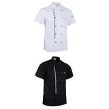 Maxbell 2pcs Womens Mens Chef Jackets Coat Short Sleeves Shirt Kitchen Uniforms