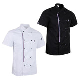 Maxbell 2pcs Womens Mens Chef Jackets Coat Short Sleeves Shirt Kitchen Uniforms