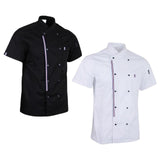 Maxbell 2pcs Womens Mens Chef Jackets Coat Short Sleeves Shirt Kitchen Uniforms