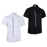 Maxbell 2pcs Womens Mens Chef Jackets Coat Short Sleeves Shirt Kitchen Uniforms