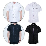 Maxbell 2pcs Womens Mens Chef Jackets Coat Short Sleeves Shirt Kitchen Uniforms
