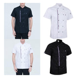 Maxbell 2pcs Womens Mens Chef Jackets Coat Short Sleeves Shirt Kitchen Uniforms