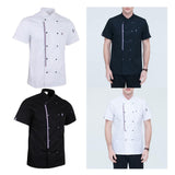 Maxbell 2pcs Womens Mens Chef Jackets Coat Short Sleeves Shirt Kitchen Uniforms