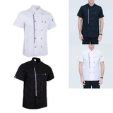 Maxbell 2pcs Womens Mens Chef Jackets Coat Short Sleeves Shirt Kitchen Uniforms