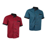 Maxbell 2 Pieces Chef Jacket Uniform Short Sleeves Hotel Kitchen Apparel Cook Coat