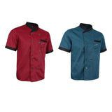 Maxbell 2 Pieces Chef Jacket Uniform Short Sleeves Hotel Kitchen Apparel Cook Coat