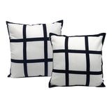 Maxbell 2x Sublimation Blank Throw Pillow Cushion Cover 40x40cm DIY (Black White)