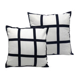 Maxbell 2x Sublimation Blank Throw Pillow Cushion Cover 40x40cm DIY (Black White)