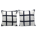 Maxbell 2x Sublimation Blank Throw Pillow Cushion Cover 40x40cm DIY (Black White)