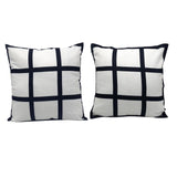 Maxbell 2x Sublimation Blank Throw Pillow Cushion Cover 40x40cm DIY (Black White)