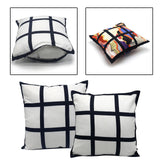 Maxbell 2x Sublimation Blank Throw Pillow Cushion Cover 40x40cm DIY (Black White)