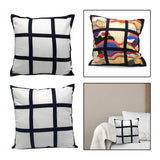 Maxbell 2x Sublimation Blank Throw Pillow Cushion Cover 40x40cm DIY (Black White)