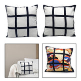 Maxbell 2x Sublimation Blank Throw Pillow Cushion Cover 40x40cm DIY (Black White)