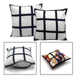 Maxbell 2x Sublimation Blank Throw Pillow Cushion Cover 40x40cm DIY (Black White)