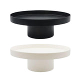 Maxbell 2x Round Stand Tray for Home Decor Large Black+Large White