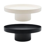Maxbell 2x Round Stand Tray for Home Decor Large Black+Large White