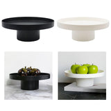 Maxbell 2x Round Stand Tray for Home Decor Large Black+Large White